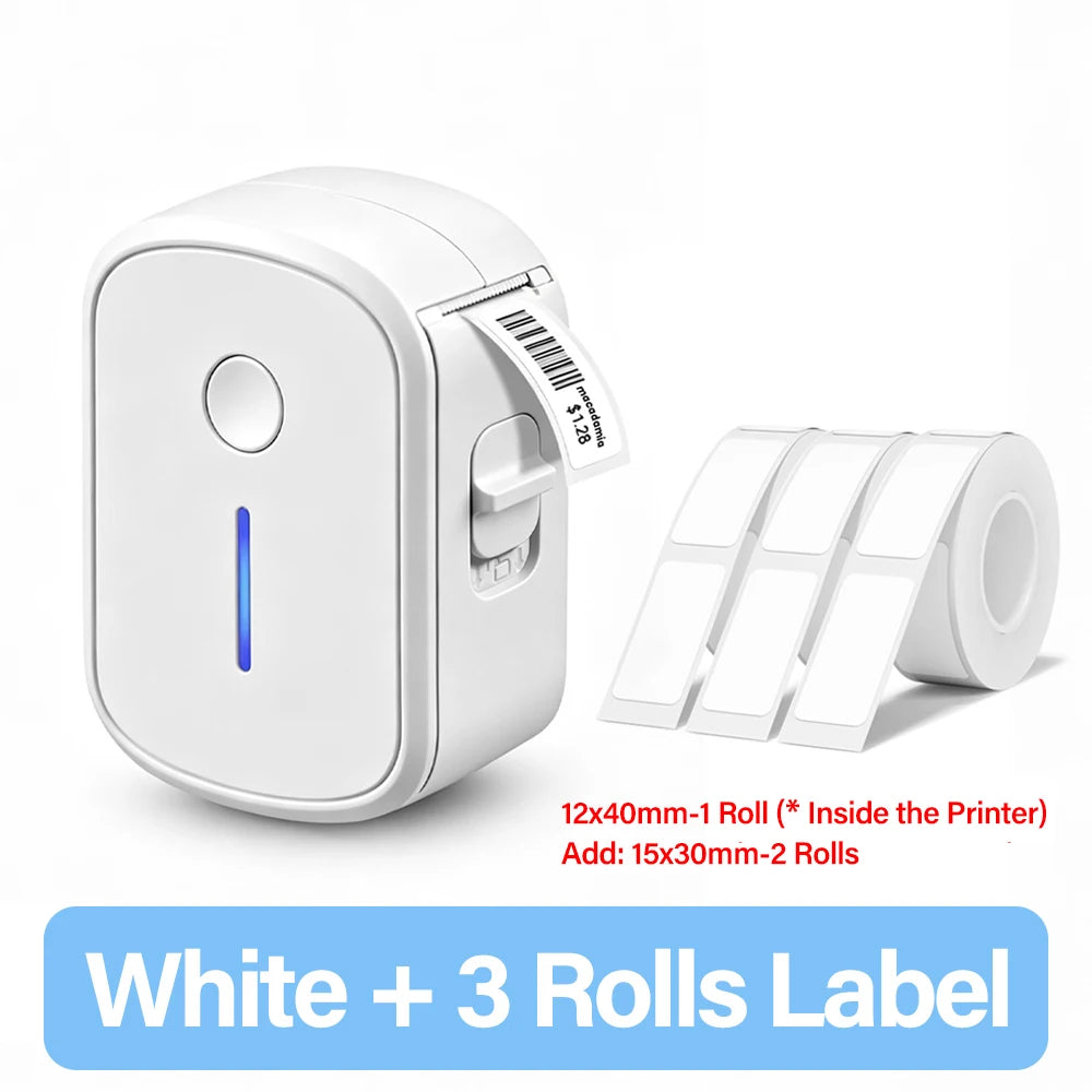 Mini Portable Label Printer Bluetooth Inkless Self-adhesive Thermal Label Printer For Home Office Adhesive Sticker Mini Labeller