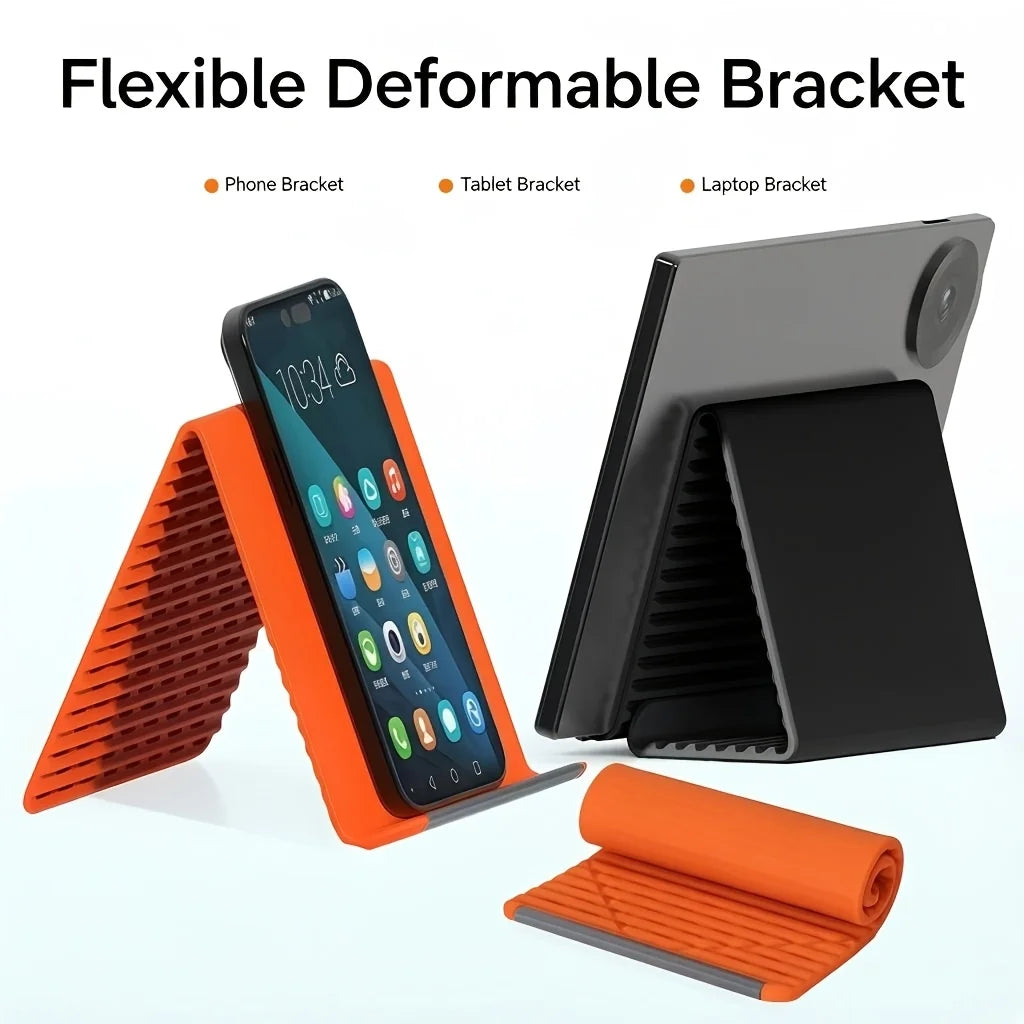 Portable Foldable Silicone Phone Holder Bendable Freely into Any Shape Multi-Angle Adjustable Stand for Mobile Phone