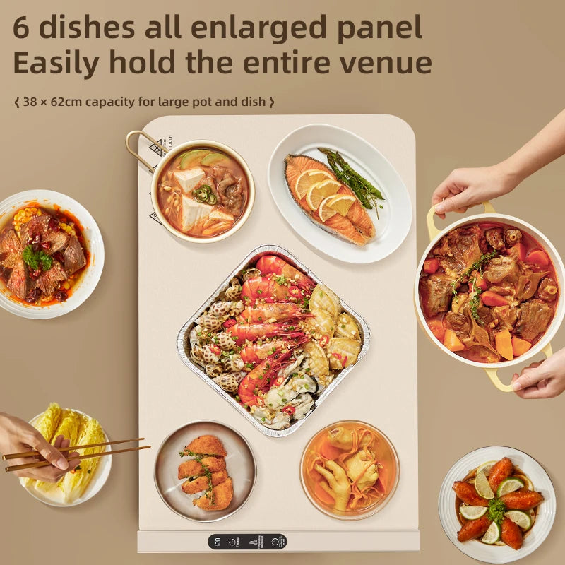 Foldable Electric Warming Tray Food Warmer Plate Portable Smart Food Fast Heating Mat Electric Warming Tray Food Warming Board