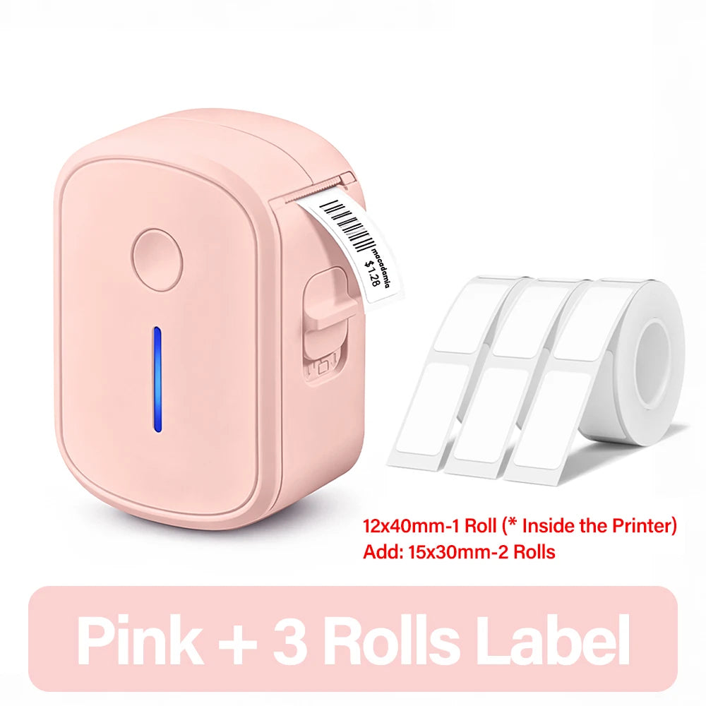 Mini Portable Label Printer Bluetooth Inkless Self-adhesive Thermal Label Printer For Home Office Adhesive Sticker Mini Labeller