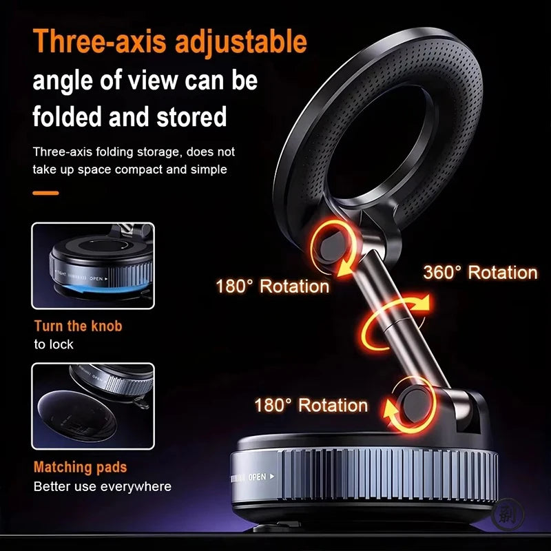 Magnetic Car Phone Holder 360 Degree Rotation Vacuum Adsorption Strong Suction Holder for Mobile PhoneCar Bracket Universal 2026