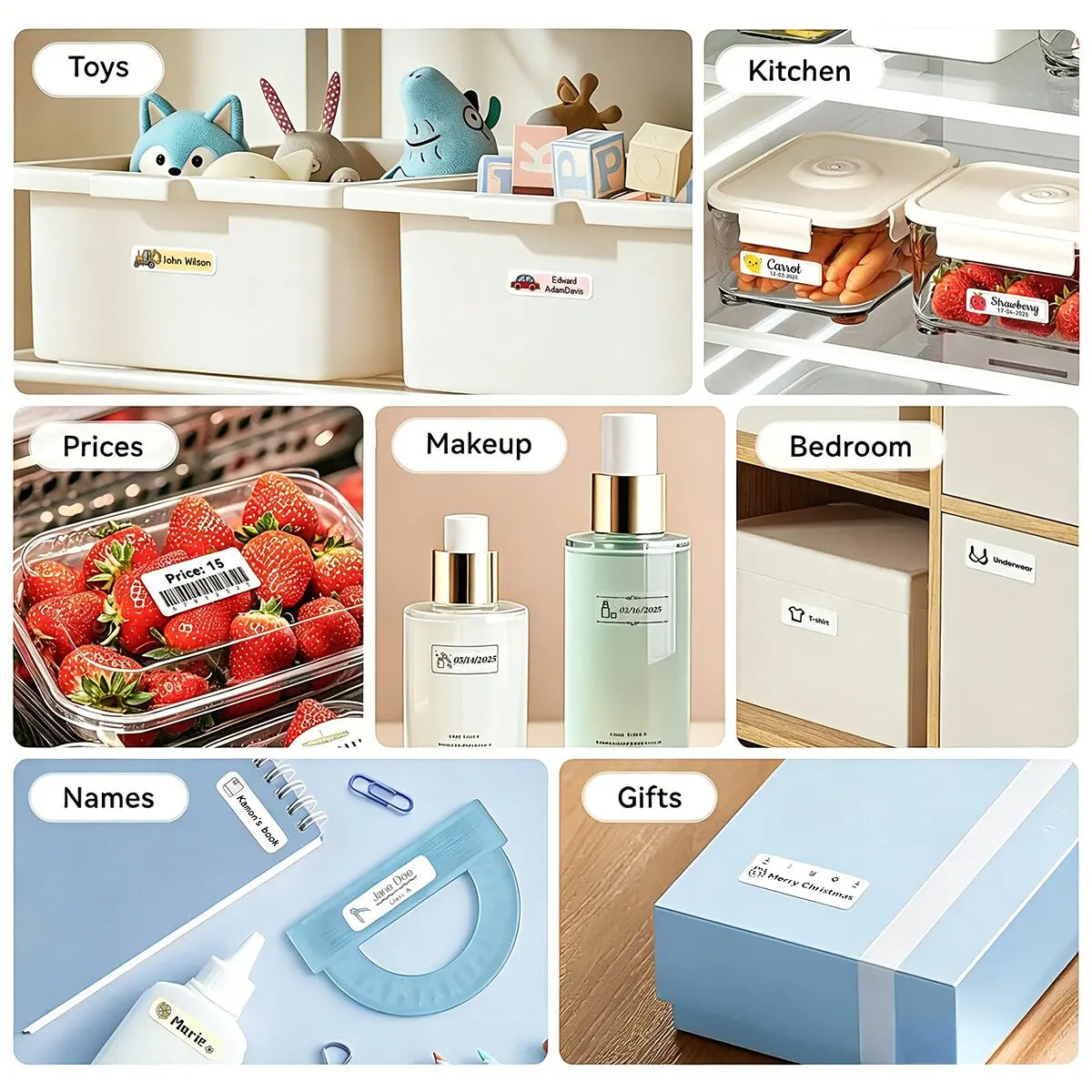 Mini Portable Label Printer Bluetooth Inkless Self-adhesive Thermal Label Printer For Home Office Adhesive Sticker Mini Labeller